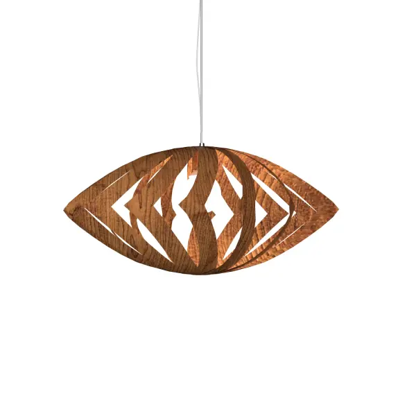 Wooden decorative luminaire with contemporary, timeless design in natural wood veneer or Italian lacquer finish. Proudly made in Brazil, combining high-end technology and the irreplaceable manual finishing. Collection: Clean Designer: Studio Accord Finish: Imbuia Width: 33.46" Height: 7.87" Length: 78.74" Weight: 7.34 lb Wire: 118" Number of Bulbs: 1 Maximum Wattage: 25.00 W Bulb Type: A19 Bulb Base: E26 Light Source: LED Delivered Lumens: 11550.00 lm CRI: 90 Voltage: 120.00 V Material: Wood veneer, MDF Country of Origin: Brazil Safety Listing: UL Safety Rating: Damp Connection: Hard Wired LED Manufacturer Warranty: 5 Years Spec Sheet Instructions