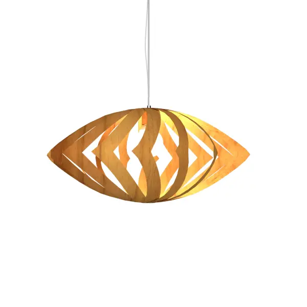 Wooden decorative luminaire with contemporary, timeless design in natural wood veneer or Italian lacquer finish. Proudly made in Brazil, combining high-end technology and the irreplaceable manual finishing. Collection: Clean Designer: Studio Accord Finish: Teak Width: 33.46" Height: 7.87" Length: 78.74" Weight: 7.34 lb Wire: 118" Number of Bulbs: 1 Maximum Wattage: 25.00 W Bulb Type: A19 Bulb Base: E26 Light Source: LED Delivered Lumens: 11550.00 lm CRI: 90 Voltage: 120.00 V Material: Wood veneer, MDF Country of Origin: Brazil Safety Listing: UL Safety Rating: Damp Connection: Hard Wired LED Manufacturer Warranty: 5 Years Spec Sheet Instructions