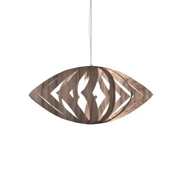 Wooden decorative luminaire with contemporary, timeless design in natural wood veneer or Italian lacquer finish. Proudly made in Brazil, combining high-end technology and the irreplaceable manual finishing. Collection: Clean Designer: Studio Accord Finish: American Walnut Width: 33.46" Height: 7.87" Length: 78.74" Weight: 7.34 lb Wire: 118" Number of Bulbs: 1 Maximum Wattage: 25.00 W Bulb Type: A19 Bulb Base: E26 Light Source: LED Delivered Lumens: 11550.00 lm CRI: 90 Voltage: 120.00 V Material: Wood veneer, MDF Country of Origin: Brazil Safety Listing: UL Safety Rating: Damp Connection: Hard Wired LED Manufacturer Warranty: 5 Years Spec Sheet Instructions