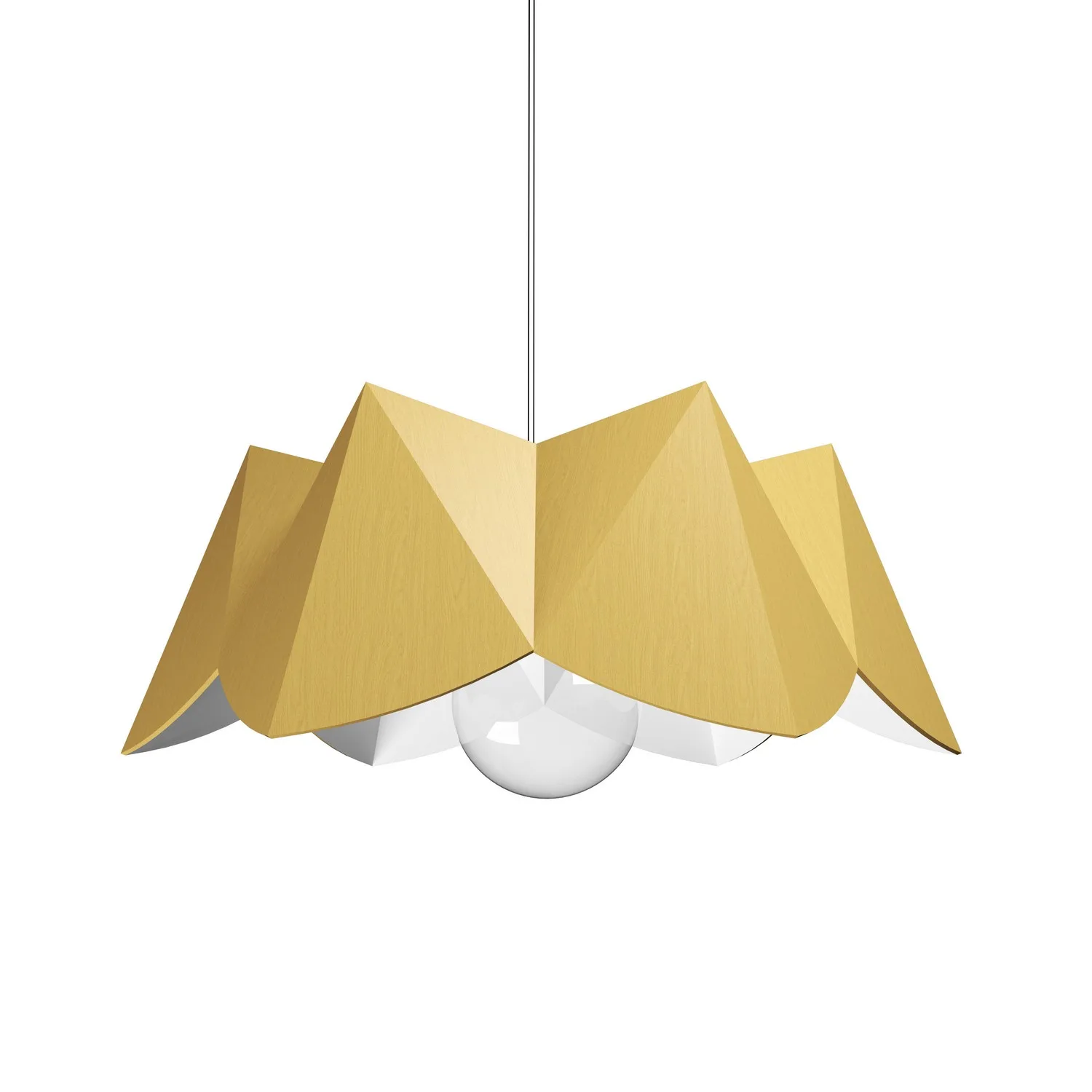 Physalis One Light Pendant in Organic Gold