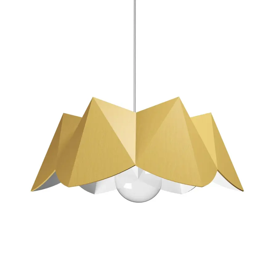 Physalis One Light Pendant in Organic Gold