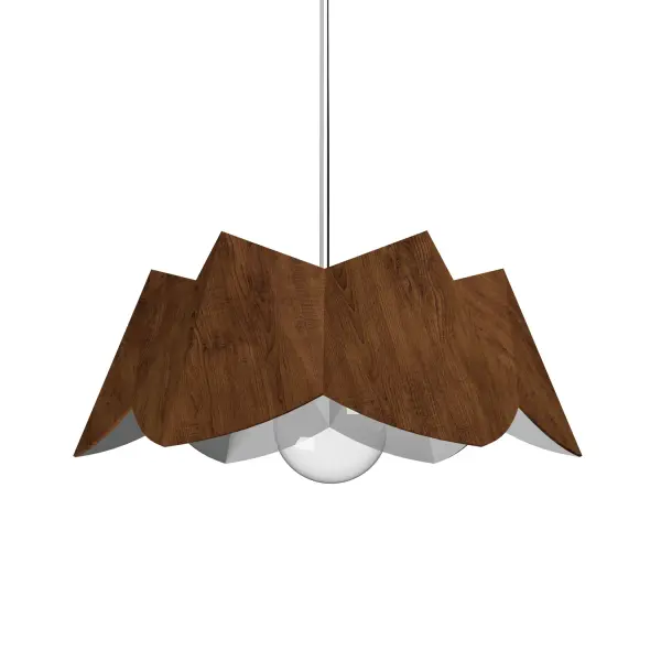 Wooden decorative luminaire with contemporary, timeless design in natural wood veneer or Italian lacquer finish. Proudly made in Brazil, combining high-end technology and the irreplaceable manual finishing. Collection: Physalis Designer: Studio Accord Finish: Imbuia Width: 23.62" Height: 5.31" Length: 18.33" Weight: 9.48 lb Wire: 118" Number of Bulbs: 1 Maximum Wattage: 25.00 W Bulb Type: A19 Bulb Base: E26 Light Source: LED Delivered Lumens: 3300.00 lm CRI: 90 Voltage: 120.00 V Material: Wood veneer, MDF Country of Origin: Brazil Safety Listing: UL Safety Rating: Damp Connection: Hard Wired LED Manufacturer Warranty: 5 Years Spec Sheet Instructions