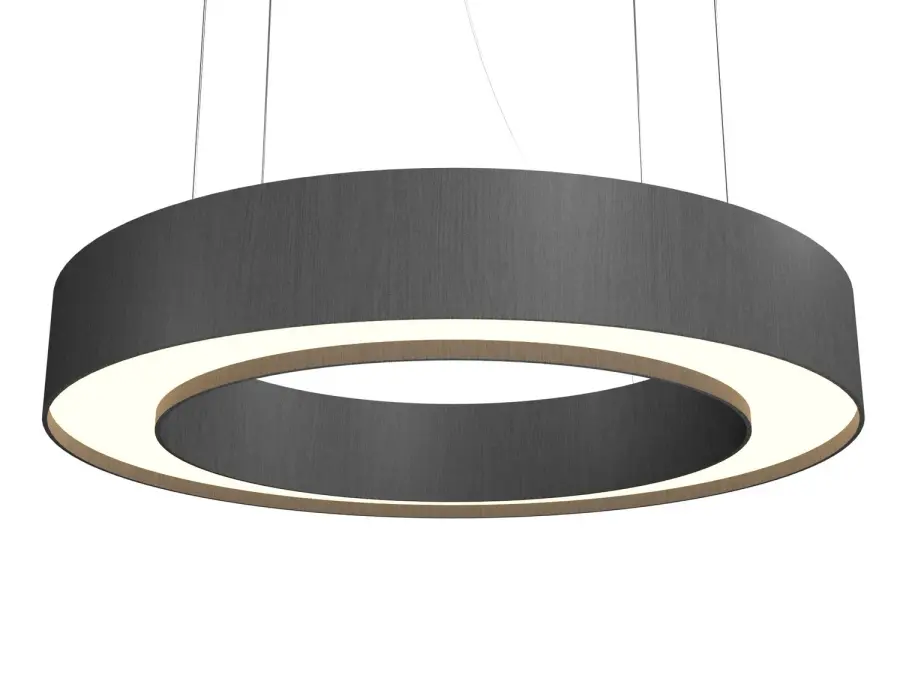 Cylindrical LED Pendant in Organic Grey