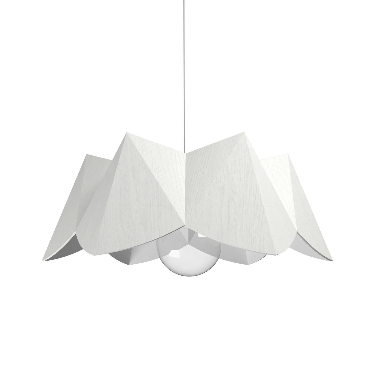Physalis One Light Pendant in Organic White