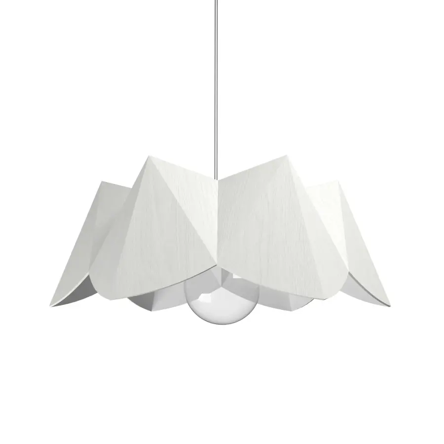 Physalis One Light Pendant in Organic White