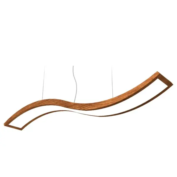 Wooden decorative luminaire with contemporary, timeless design in natural wood veneer or Italian lacquer finish. Proudly made in Brazil, combining high-end technology and the irreplaceable manual finishing. Collection: Clean Designer: Studio Accord Finish: Imbuia Width: 14.96" Height: 30.31" Length: 62.99" Weight: 8.83 lb Wire: 118" Maximum Wattage: 48.40 W Bulb Type: LED Bulb Base: Integrated Light Source: LED Light Output: 2831.00 lm Delivered Lumens: 2831.00 lm Color Temperature: 3000 K CRI: 90 Rated Average Life: 50,000 Voltage: 120.00 V Material: Wood veneer, MDF Country of Origin: Brazil Safety Listing: UL Safety Rating: Damp Connection: Hard Wired LED Manufacturer Warranty: 5 Years Spec Sheet Instructions