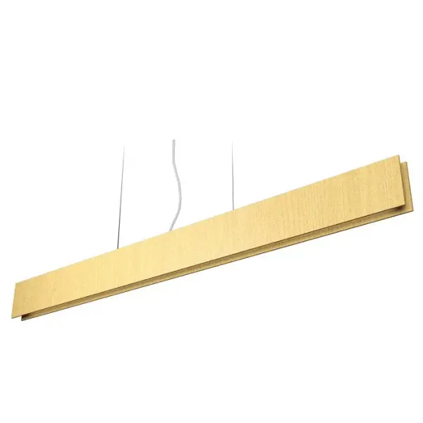 The Clean LED Pendant delivers modern minimalist design with integrated LED technology. Its 38.59-inch linear profile makes it perfect for kitchen islands and dining tables, while the Organic Gold finish adds warmth.