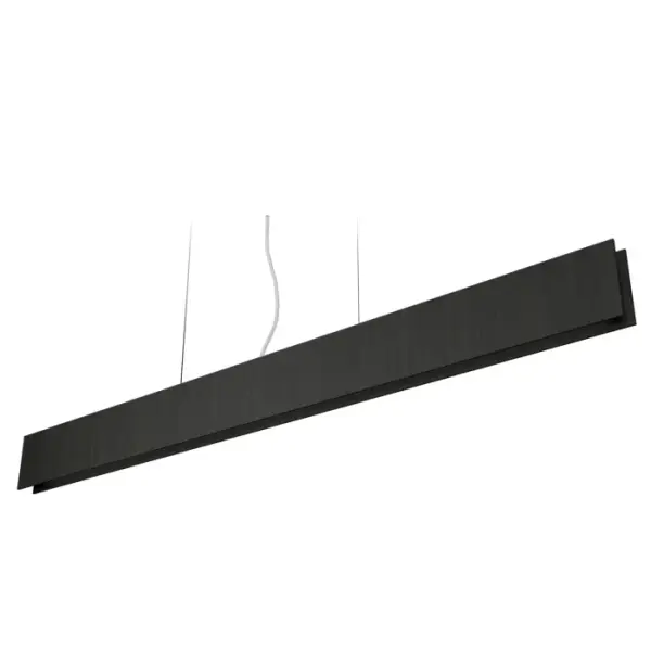 Wooden decorative luminaire with contemporary, timeless design in natural wood veneer or Italian lacquer finish. Proudly made in Brazil, combining high-end technology and the irreplaceable manual finishing. Collection: Clean Designer: Studio Accord Finish: Charcoal Width: 1.57" Height: 4.33" Length: 72.05" Weight: 6.39 lb Wire: 118" Maximum Wattage: 32.00 W Light Source: LED Light Output: 2200.00 lm Delivered Lumens: 3300.00 lm Color Temperature: 3000 K CRI: 90 Rated Average Life: 50,000 Voltage: 120.00 V Material: Wood veneer, MDF Country of Origin: Brazil Safety Listing: UL Safety Rating: Damp Connection: Hard Wired LED Manufacturer Warranty: 5 Years