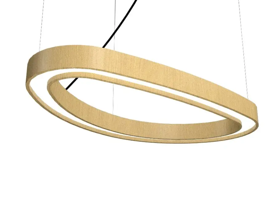 Organic LED Pendant in Organic Gold