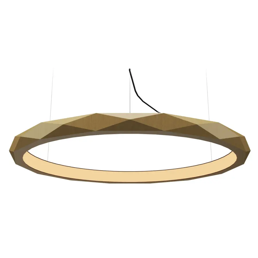 Facet LED Pendant in Organic Gold