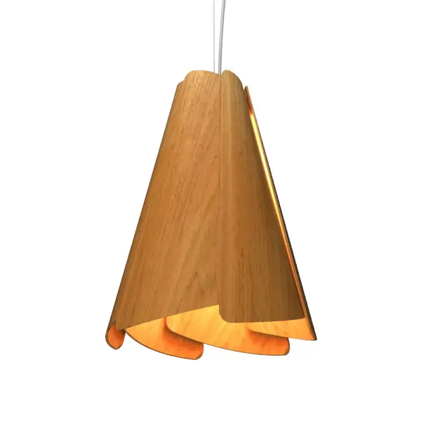 Wooden decorative luminaire with contemporary, timeless design in natural wood veneer or Italian lacquer finish. Proudly made in Brazil, combining high-end technology and the irreplaceable manual finishing. Collection: Fuchsia Designer: Studio Accord: Bruno Diego Felippe Finish: Louro Freijo Width: 12.99" Height: 16.93" Length: 12.09" Weight: 9.70 lb Wire: 118" Number of Bulbs: 1 Maximum Wattage: 25.00 W Bulb Type: A19 Bulb Base: E26 Light Source: LED CRI: 90 Voltage: 120.00 V Material: Wood veneer, MDF Country of Origin: Brazil Safety Listing: UL Safety Rating: Damp Connection: Hard Wired LED Manufacturer Warranty: 5 Years Spec Sheet Instructions