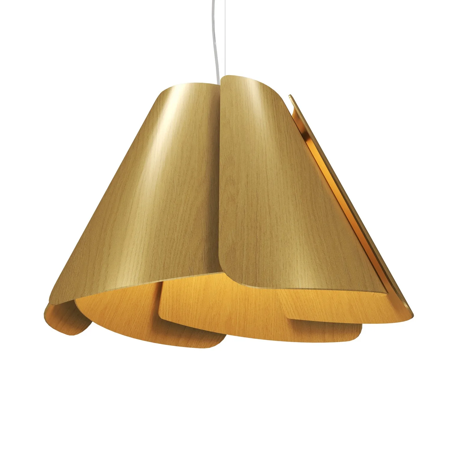 Fuchsia One Light Pendant in Organic Gold