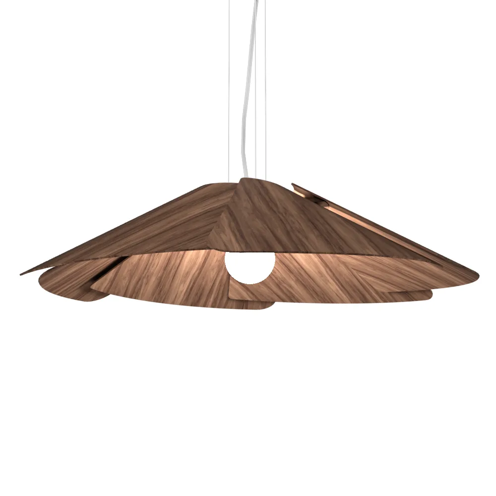 Fuchsia One Light Pendant in American Walnut
