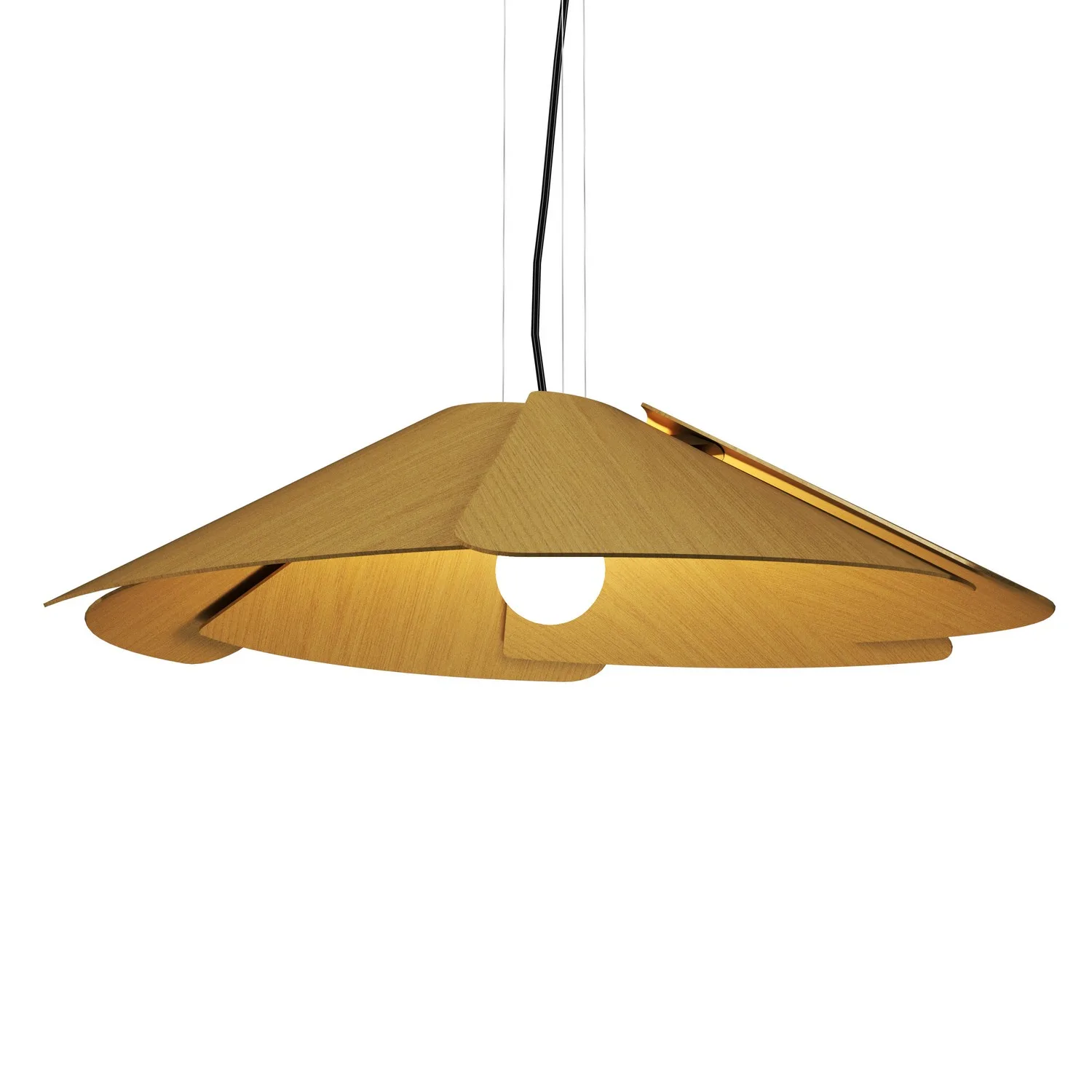 Fuchsia One Light Pendant in Organic Gold