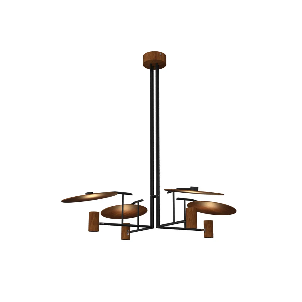 Dot Four Light Pendant in Imbuia