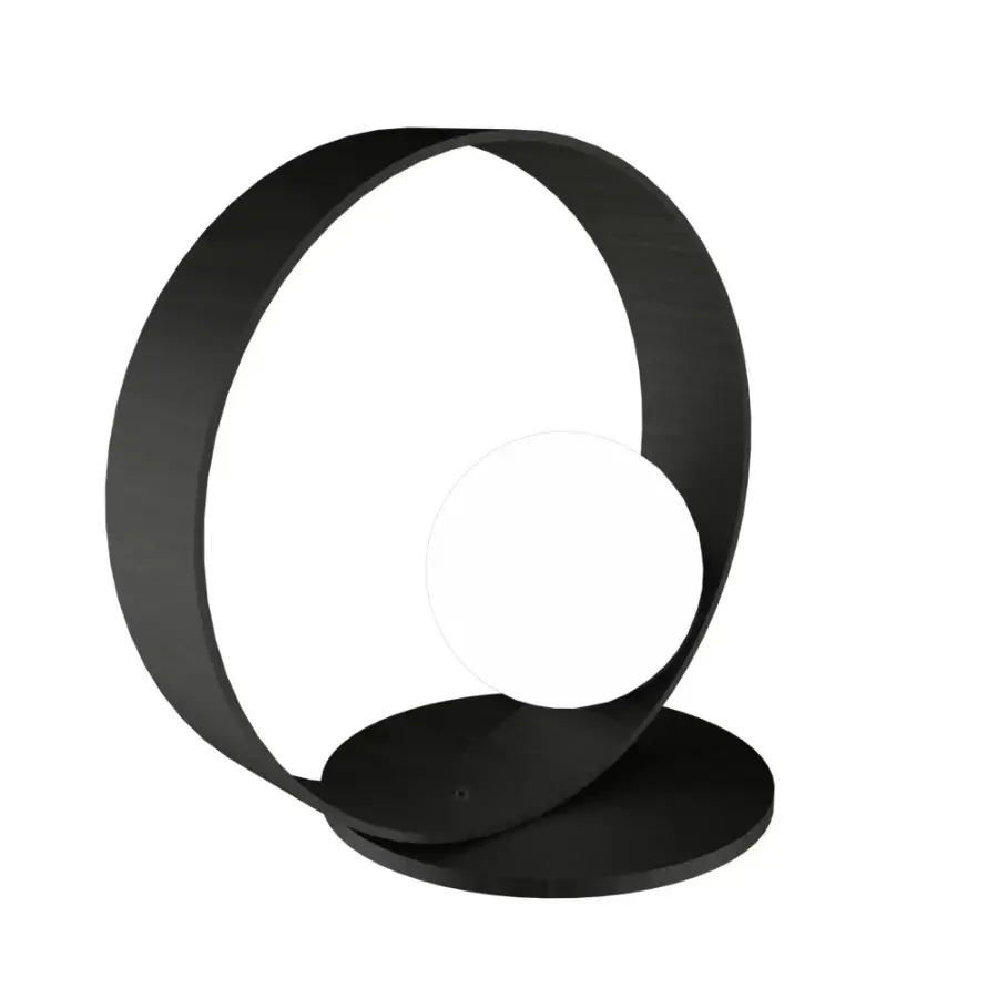 Compact Contemporary Table Lamp with Sculptural Organic Black Finish