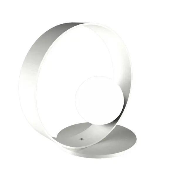 The Sfera table lamp features a distinctive spherical organic white ceramic form that brings sculptural elegance to any space. Its compact 14-inch height makes it perfect for bedside tables and accent surfaces.