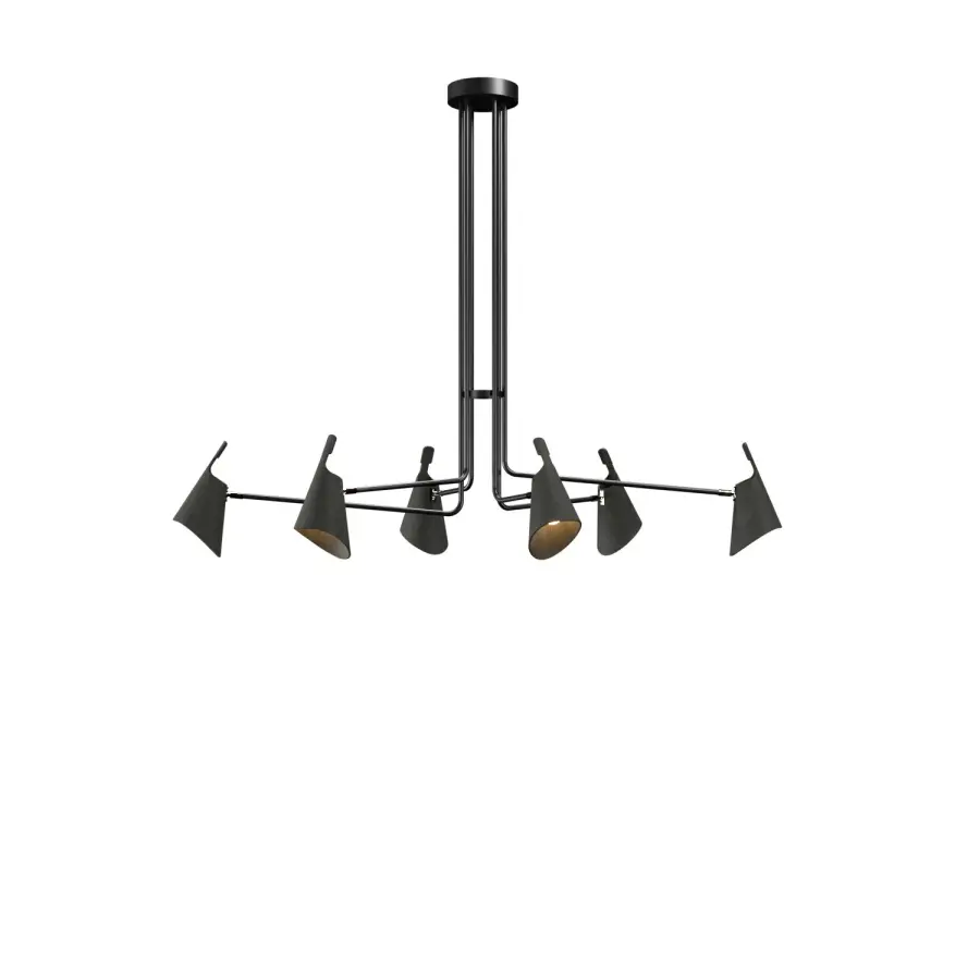 Balance Six Light Pendant in Organic Black