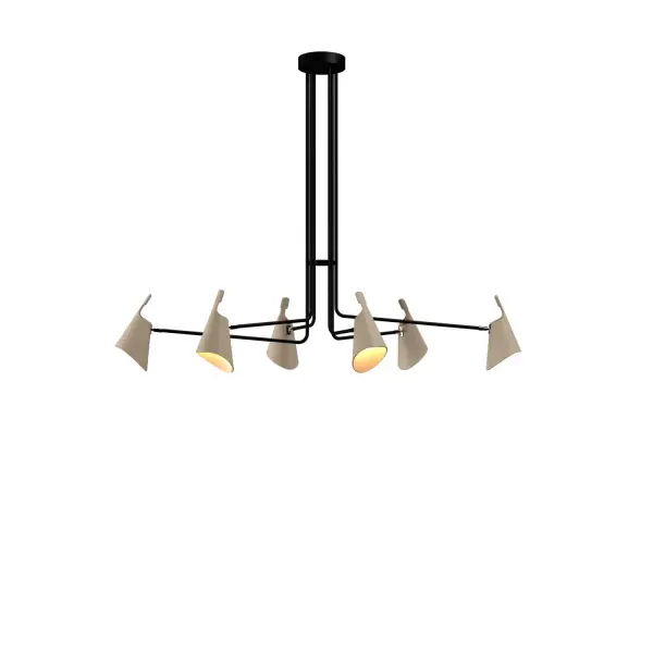 The Balance pendant brings organic sophistication to large spaces with its six-light configuration and warm Cappuccino finish. At over 5 feet wide, this substantial fixture creates dramatic visual impact while maintaining natural elegance.