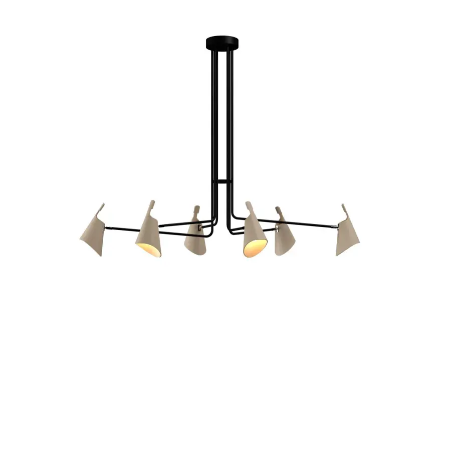Balance Six Light Pendant in Organic Cappuccino