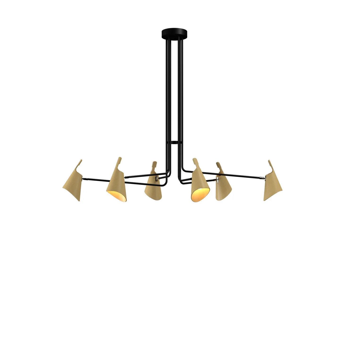 Balance Six Light Pendant in Organic Gold