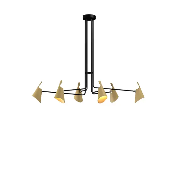 Balance Six Light Pendant in Organic Gold