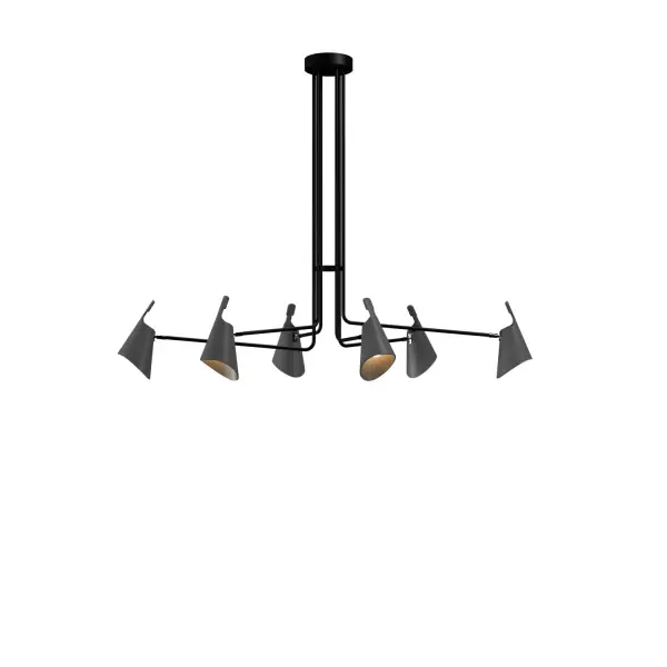 Balance Six Light Pendant in Organic Grey