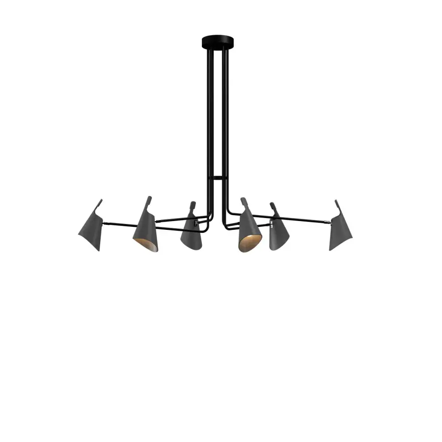 Balance Six Light Pendant in Organic Grey
