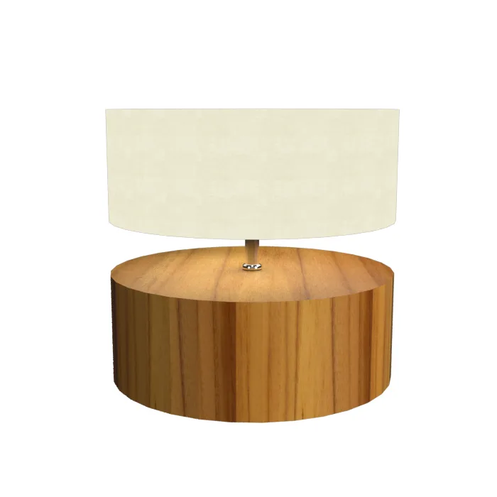 Cylindrical One Light Table Lamp in Teak