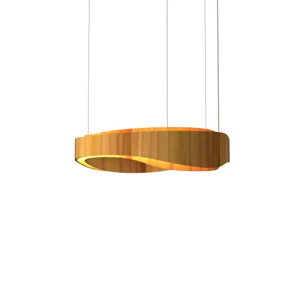 Wooden decorative luminaire with contemporary, timeless design in natural wood veneer or Italian lacquer finish. Proudly made in Brazil, combining high-end technology and the irreplaceable manual finishing. Collection: Horizon Designer: Studio Accord Finish: Teak Width: 23.62" Height: 8.07" Weight: 9.81 lb Wire: 118" Maximum Wattage: 43.43 W Bulb Type: LED Light Source: LED Light Output: 1545.70 lm Delivered Lumens: 2058.00 lm Color Temperature: 3000 K CRI: 90 Rated Average Life: 50,000 Voltage: 120.00 V Material: Wood veneer, MDF Country of Origin: Brazil Safety Listing: UL Safety Rating: Damp Connection: Hard Wired LED Manufacturer Warranty: 5 Years
