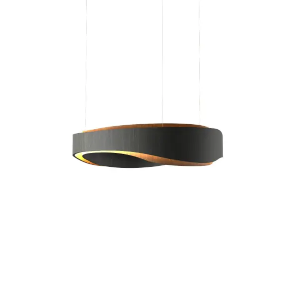 Wooden decorative luminaire with contemporary, timeless design in natural wood veneer or Italian lacquer finish. Proudly made in Brazil, combining high-end technology and the irreplaceable manual finishing. Collection: Horizon Designer: Studio Accord Finish: Charcoal Width: 31.50" Height: 8.07" Weight: 13.45 lb Wire: 118" Maximum Wattage: 57.83 W Light Source: LED Light Output: 2058.20 lm Delivered Lumens: 2575.00 lm Color Temperature: 3000 K CRI: 90 Rated Average Life: 50,000 Voltage: 120.00 V Material: Wood veneer, MDF Country of Origin: Brazil Safety Listing: UL Safety Rating: Damp Connection: Hard Wired LED Manufacturer Warranty: 5 Years