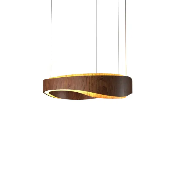 Wooden decorative luminaire with contemporary, timeless design in natural wood veneer or Italian lacquer finish. Proudly made in Brazil, combining high-end technology and the irreplaceable manual finishing. Collection: Horizon Designer: Studio Accord Finish: Imbuia Width: 39.37" Height: 8.07" Length: 39.38" Weight: 14.11 lb Wire: 118" Maximum Wattage: 72.35 W Light Source: LED Light Output: 2574.80 lm Delivered Lumens: 2696.00 lm Color Temperature: 3000 K CRI: 90 Rated Average Life: 50,000 Voltage: 120.00 V Material: Wood veneer, MDF Country of Origin: Brazil Safety Listing: UL Safety Rating: Damp Connection: Hard Wired LED Manufacturer Warranty: 5 Years