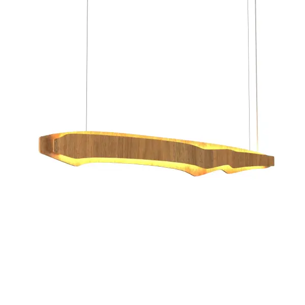 Wooden decorative luminaire with contemporary, timeless design in natural wood veneer or Italian lacquer finish. Proudly made in Brazil, combining high-end technology and the irreplaceable manual finishing. Collection: Horizon Designer: Studio Accord Finish: Louro Freijo Width: 3.54" Height: 7.68" Length: 39.37" Weight: 8.24 lb Wire: 118" Maximum Wattage: 46.08 W Light Source: LED Light Output: 2696.00 lm Delivered Lumens: 3774.00 lm Color Temperature: 3000 K CRI: 90 Rated Average Life: 50,000 Voltage: 120.00 V Material: Wood veneer, MDF Country of Origin: Brazil Safety Listing: UL Safety Rating: Damp Connection: Hard Wired LED Manufacturer Warranty: 5 Years
