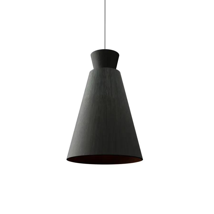 Conical One Light Pendant in Organic Black