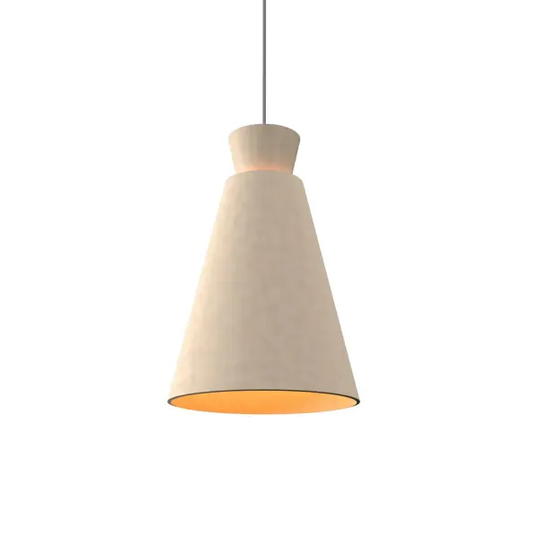 The Conical pendant brings natural warmth with its organic cappuccino finish and compact conical shade. Perfect for intimate spaces, this fixture adds earthy sophistication to modern and transitional interiors.