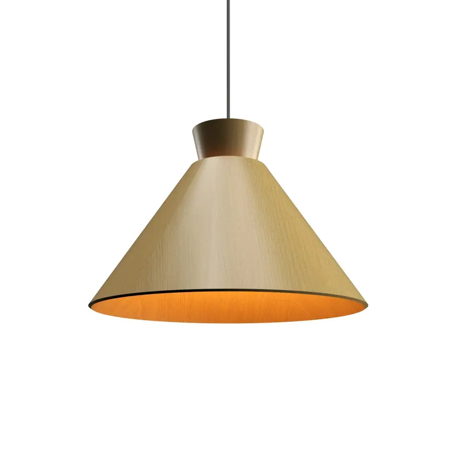 Conical One Light Pendant in Organic Gold