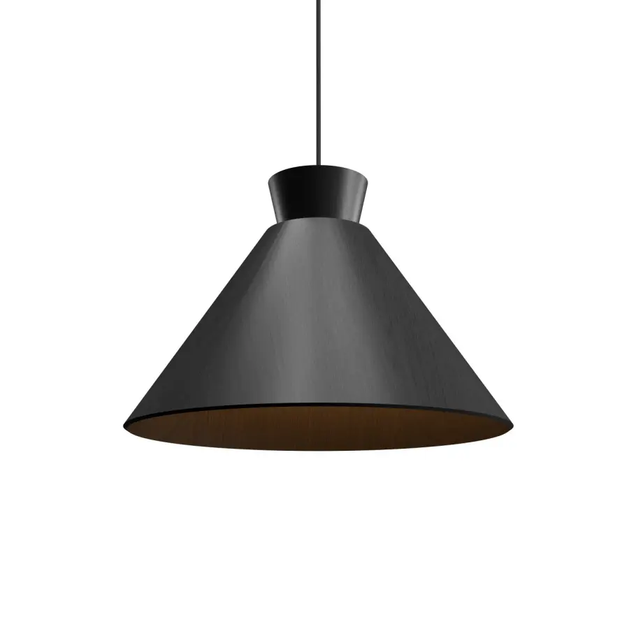 Conical One Light Pendant in Organic Grey