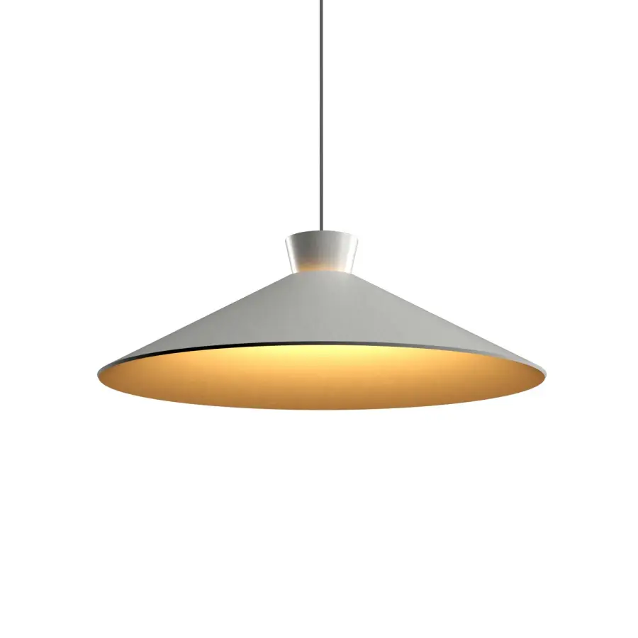 Conical One Light Pendant in Organic White