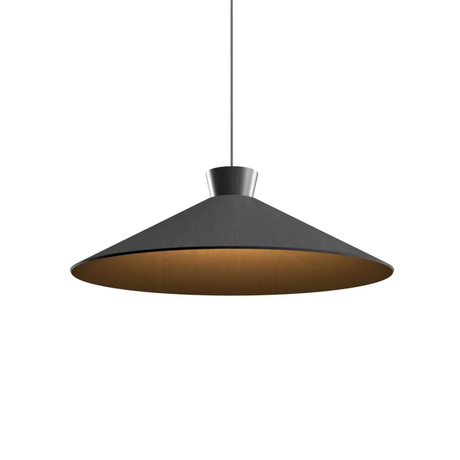 Conical One Light Pendant in Organic Grey
