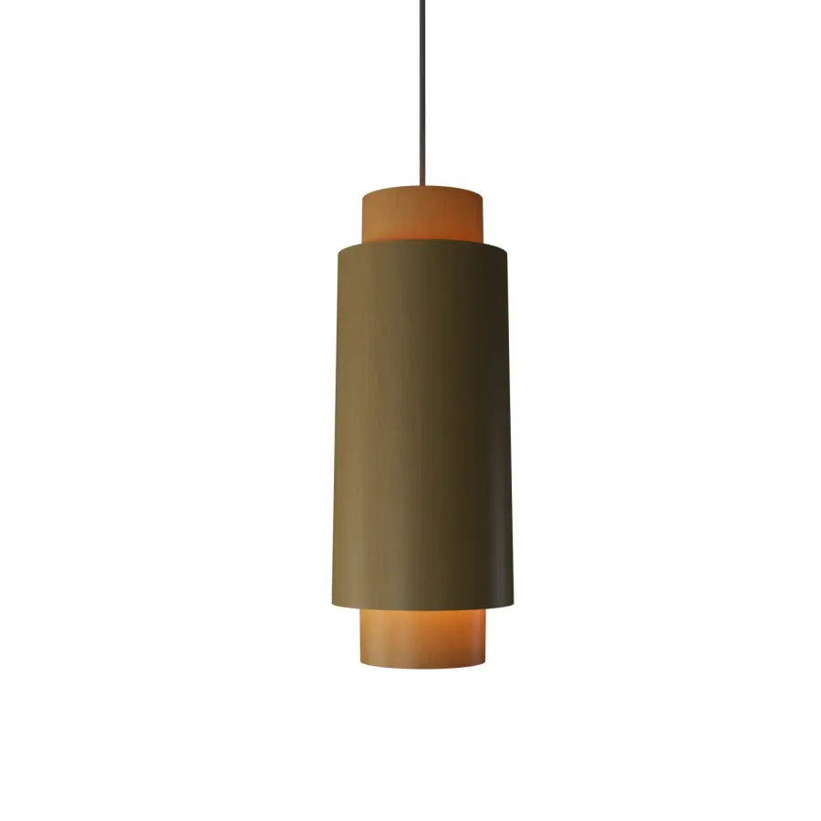 Cylindrical One Light Pendant in Organic Gold