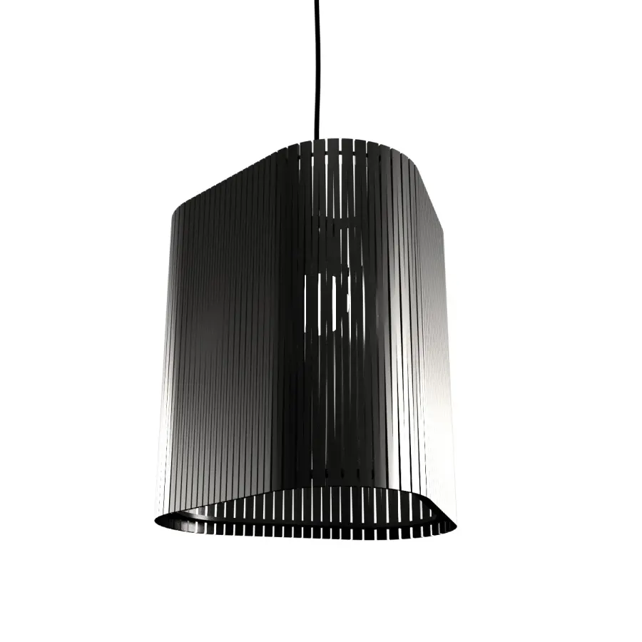 Living Hinges One Light Pendant in Organic Black