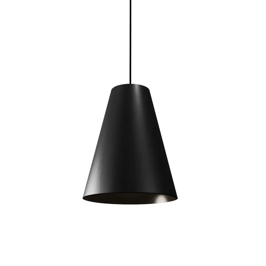 Conical One Light Pendant in Organic Black