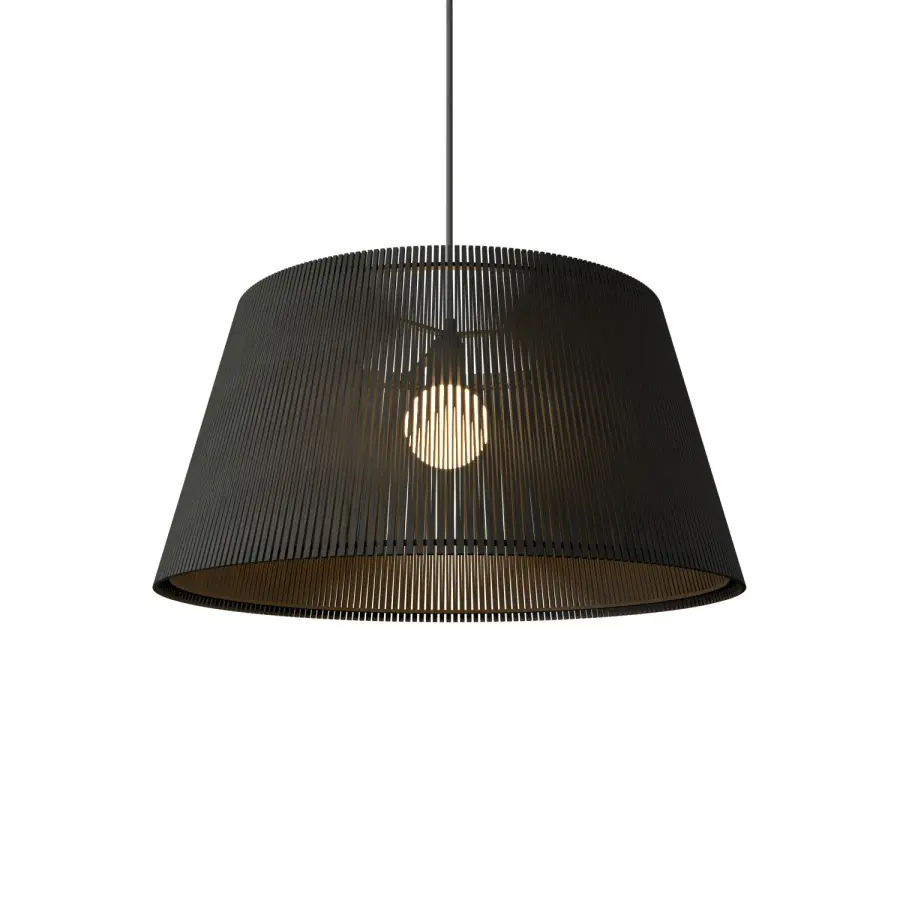 Living Hinges One Light Pendant in Organic Black