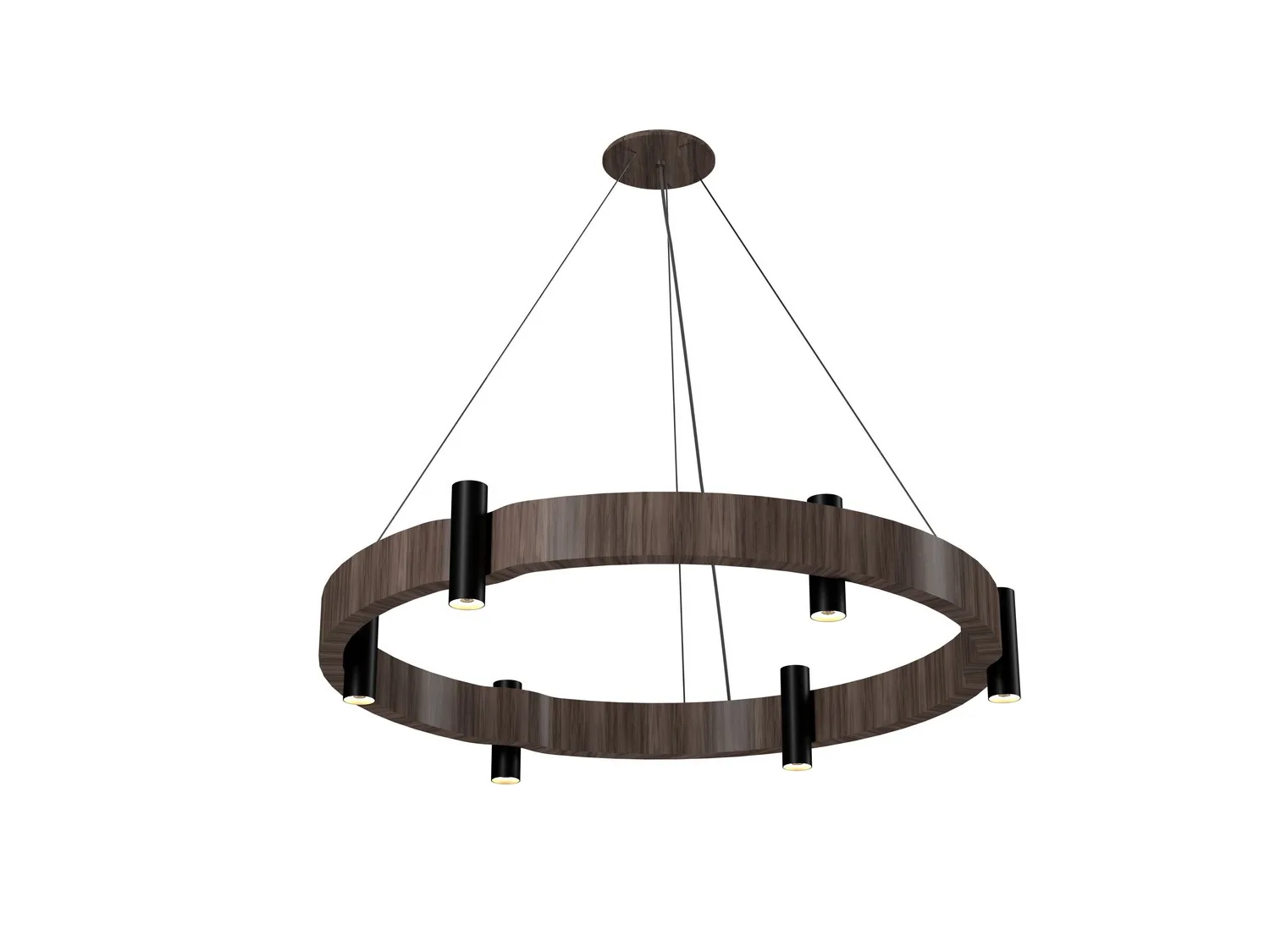 Flow 12 Light Pendant in American Walnut