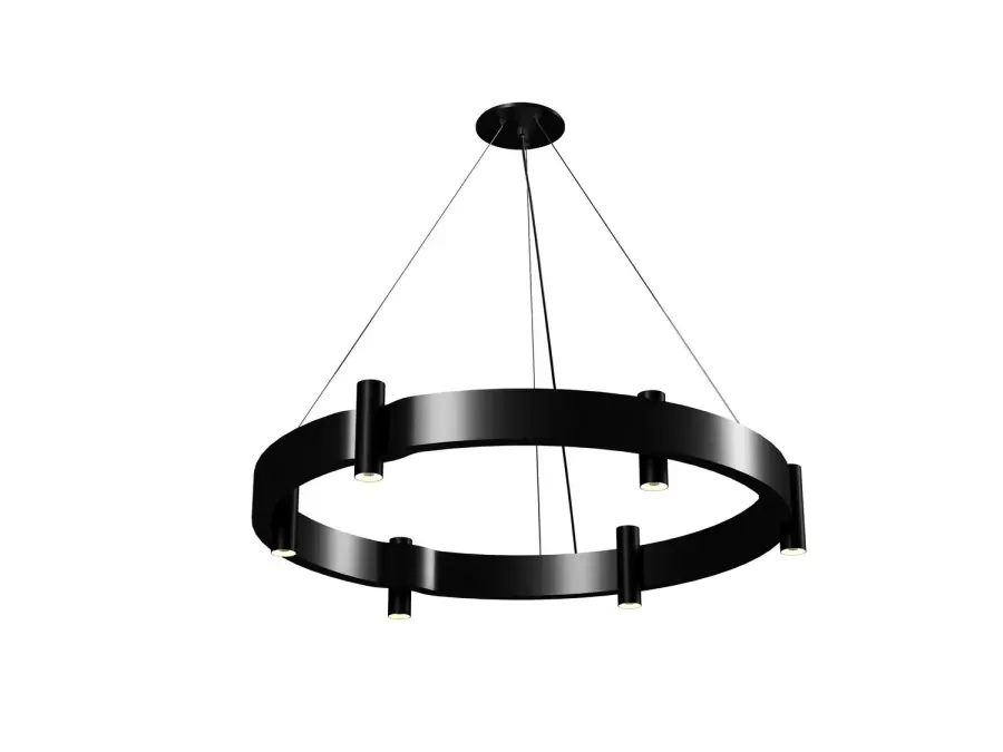 Flow 12-Light Pendant in Organic Black