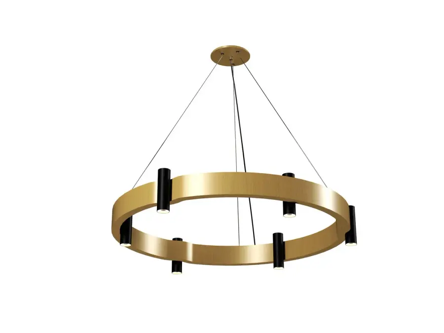 Flow 12-Light Pendant in Organic Gold