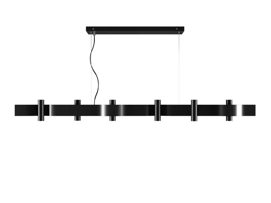 Flow 14-Light Linear Pendant in Organic Black