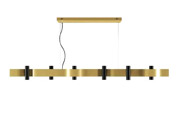 The Flow 16-Light Pendant makes a dramatic statement with its expansive 72-inch length and warm Organic Gold finish. Perfect for large dining rooms or grand entryways, this contemporary fixture delivers both impressive scale and sophisticated style.