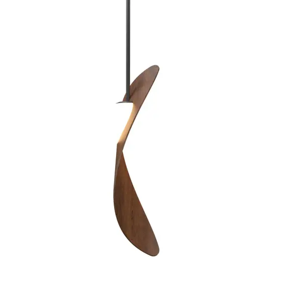 The Oyster pendant brings natural warmth with its distinctive Imbuia wood finish. Its compact 9.85-inch diameter makes it perfect for intimate spaces, while the organic shell-like form adds sculptural interest to any room.