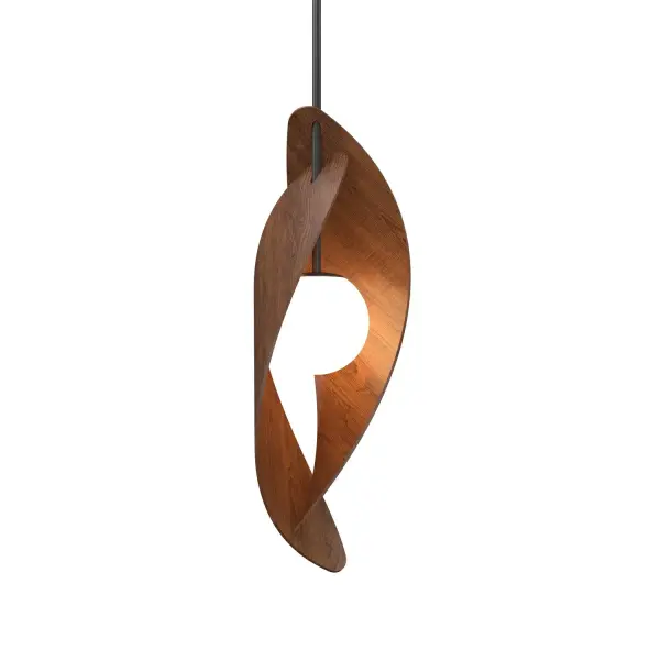 Oyster One Light Pendant in Imbuia